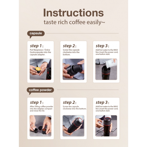 Преносима кафемашина за автомобил или камион HiBREW 