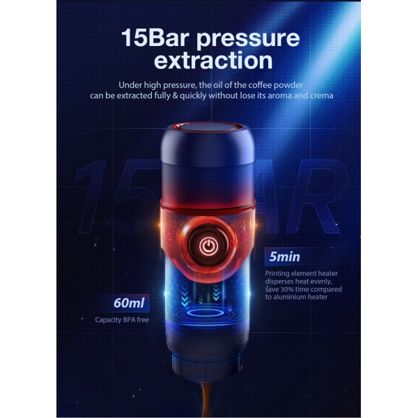 Преносима кафемашина за автомобил или камион HiBREW 