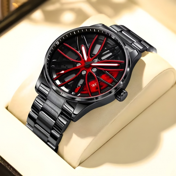 Стилен мъжки часовник с дизайн - джанта 