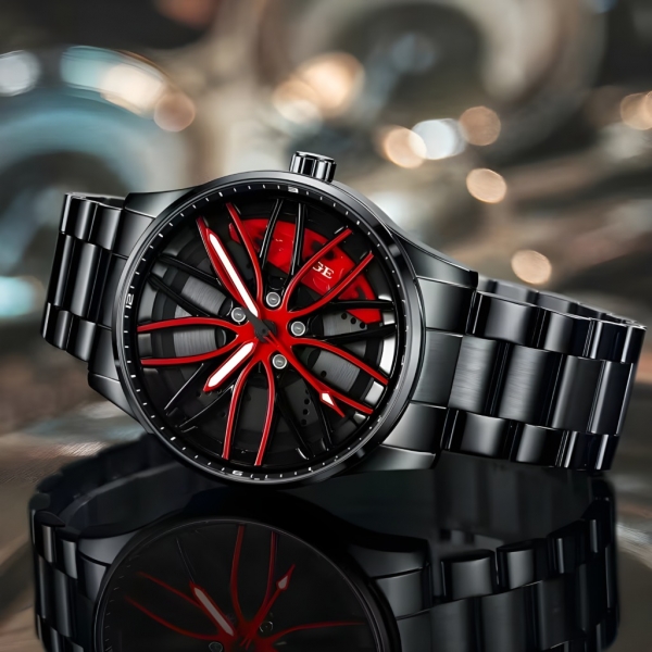 Стилен мъжки часовник с дизайн - джанта 