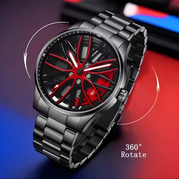 Стилен мъжки часовник с дизайн - джанта 