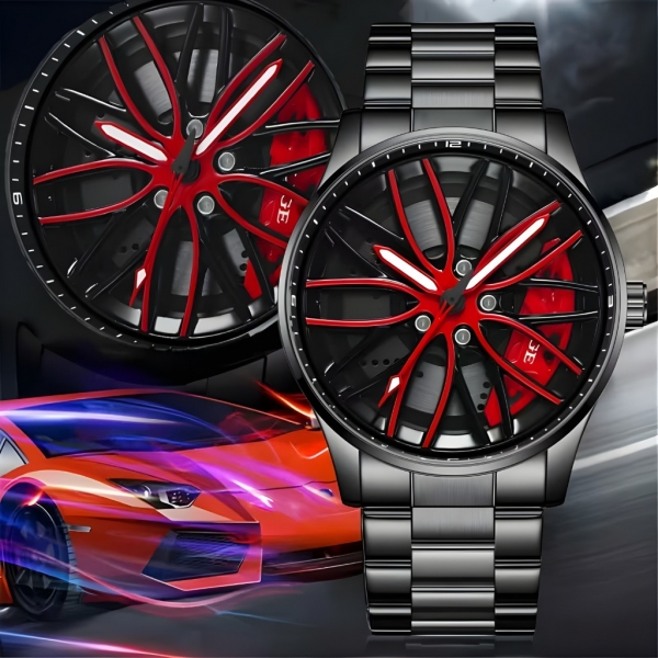 Стилен мъжки часовник с дизайн - джанта 