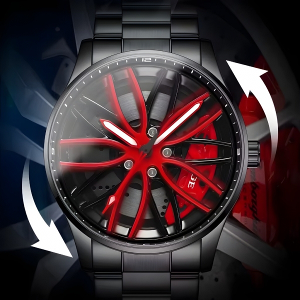 Стилен мъжки часовник с дизайн - джанта 