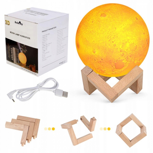 Арома дифузер с LED лампа – с формата на луна