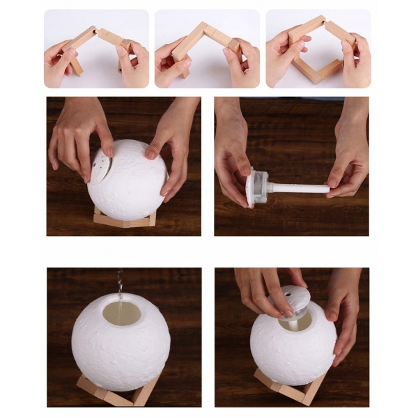 Арома дифузер с LED лампа – с формата на луна