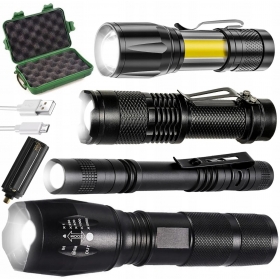 Комплект тактически фенери за къмпинг и оцеляване 