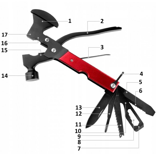 Мултифункционален инструмент 17в1 Axe & Hammer Мултифункционален инструмент 17в1 Axe & Hammer