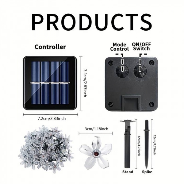 Соларни LED Лампички - Цветенца 100 бр. 12 метра!