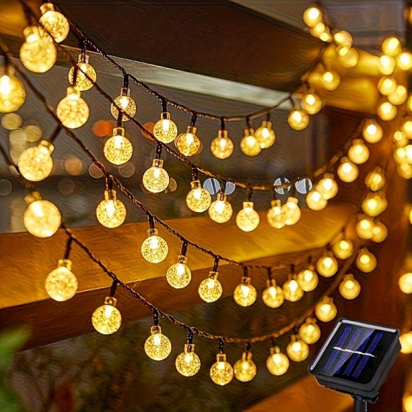 Соларни LED лампички с 100бр. топли бели светлини