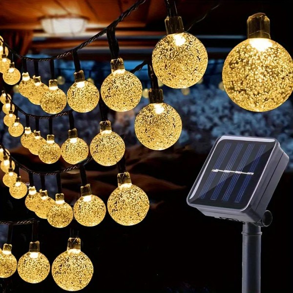 Соларни LED лампички с 100бр. топли бели светлини