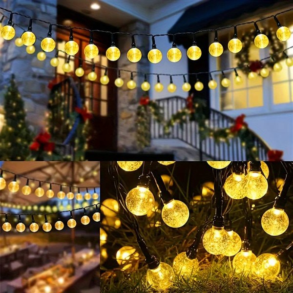 Соларни LED лампички с 100бр. топли бели светлини