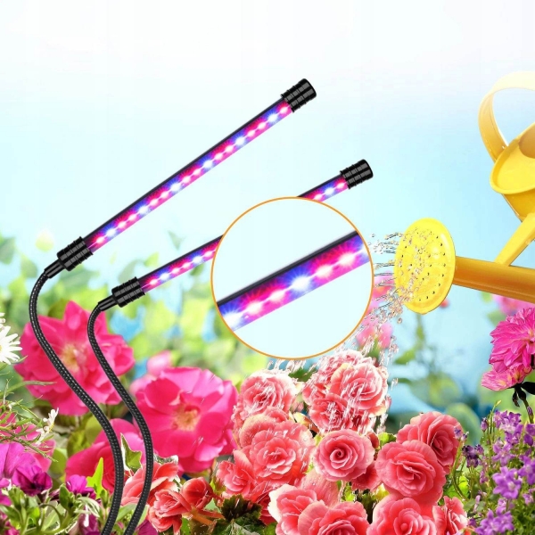 UV лампа за отглеждане на растения с 2 гъвкави рамена – 20W