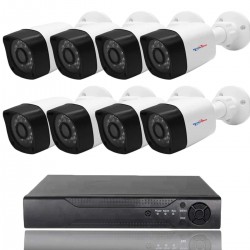 Видеонаблюдение с 8 HD камери и DVR, AHD, IR