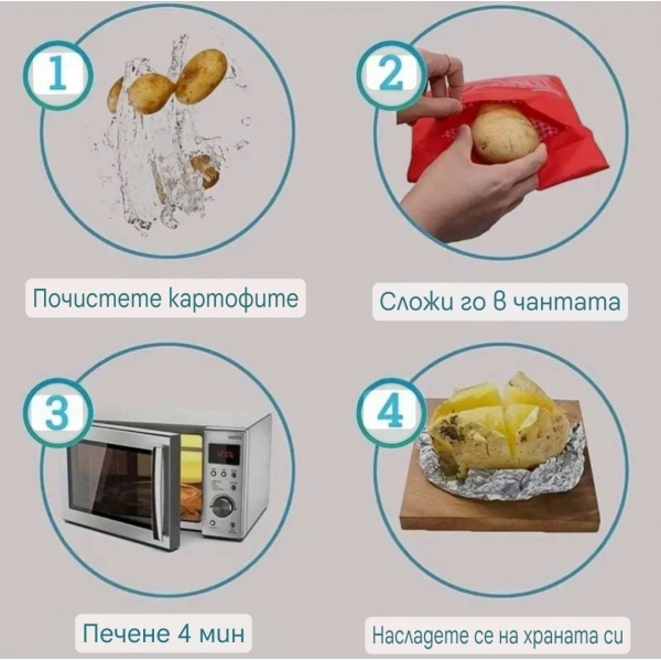 Торбичка за приготвяне на картофи в микровълнова печка