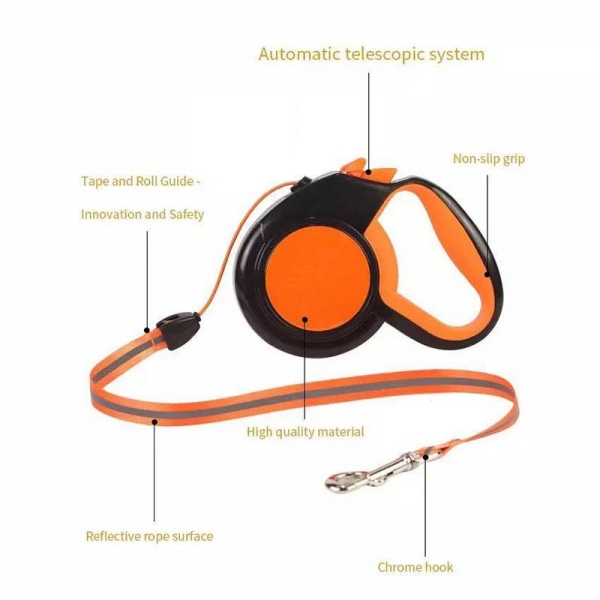 Автоматичен повод за куче 5 метра, до 30 кг