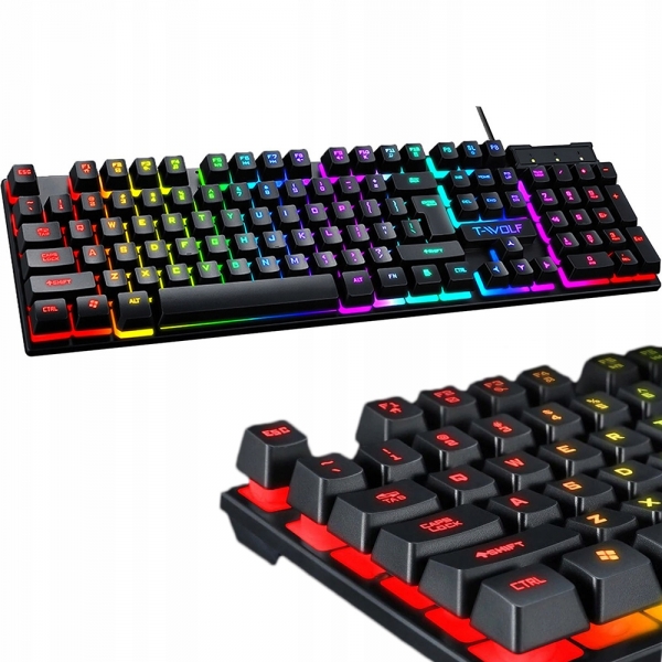 Геймърска светеща клавиатура T-WOLF