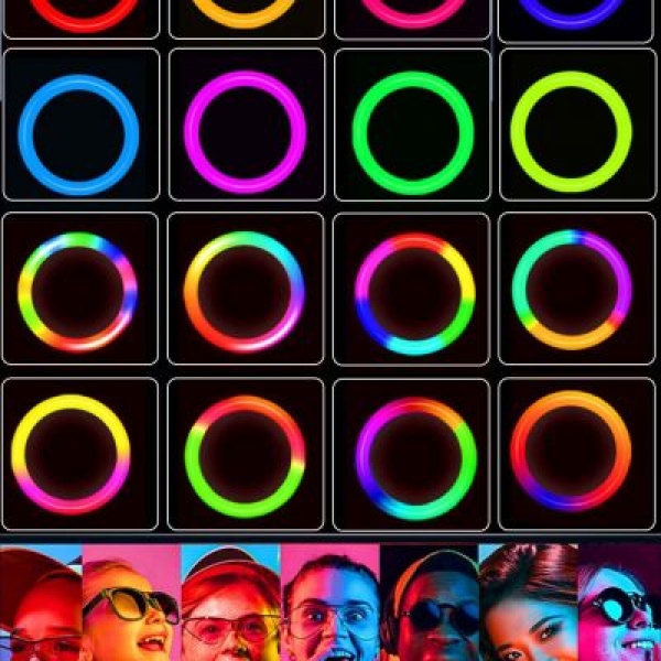 Ринг лампа със статив RGB 26 см.