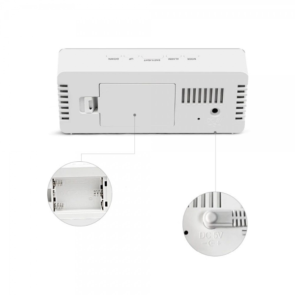 Модерен огледален часовник с аларма 