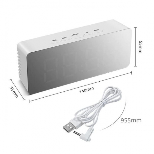 Модерен огледален часовник с аларма 