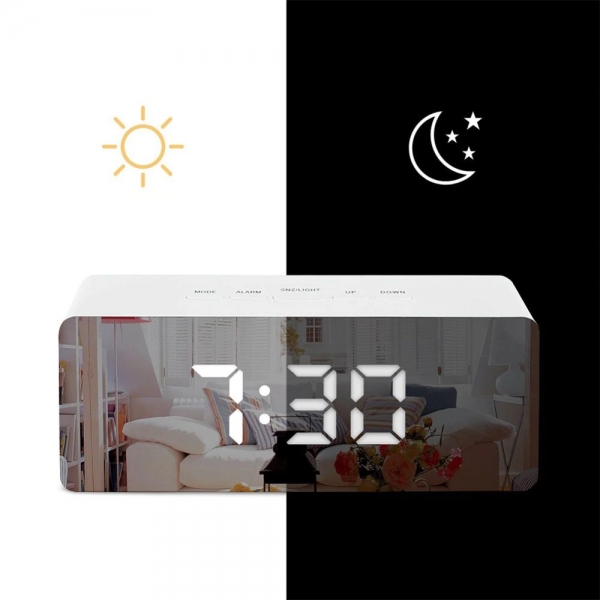 Модерен огледален часовник с аларма 