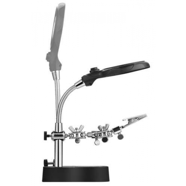 Работна станция – комплект тип “Трета ръка” с лупа и LED лампа