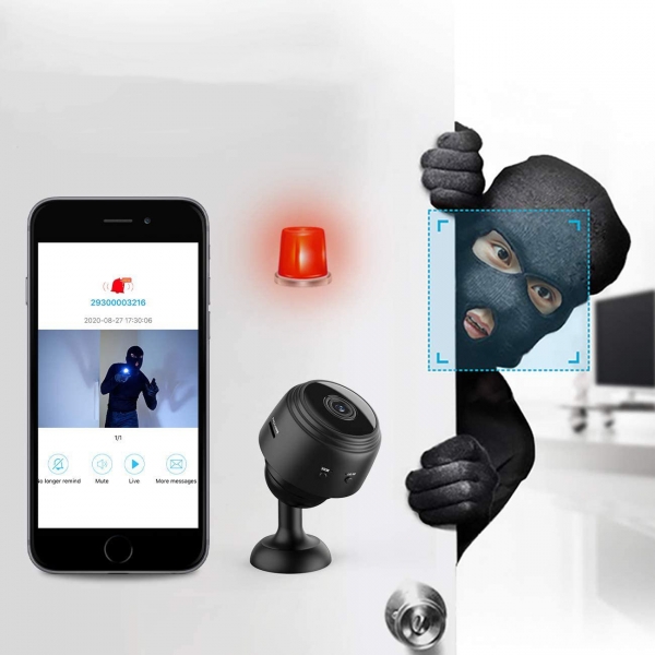 Wi-Fi Мини камера, с магнитна основа и вградена батерия 