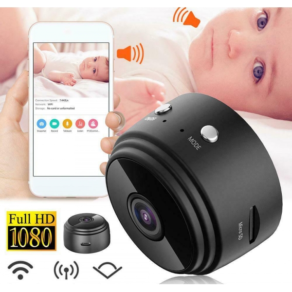 Wi-Fi Мини камера, с магнитна основа и вградена батерия 