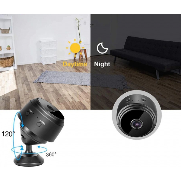 Wi-Fi Мини камера, с магнитна основа и вградена батерия 