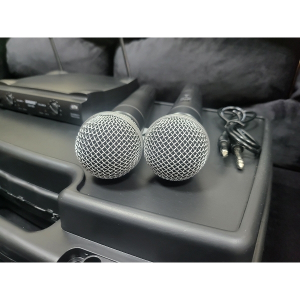 Два безжични микрофона с приемник в куфарче