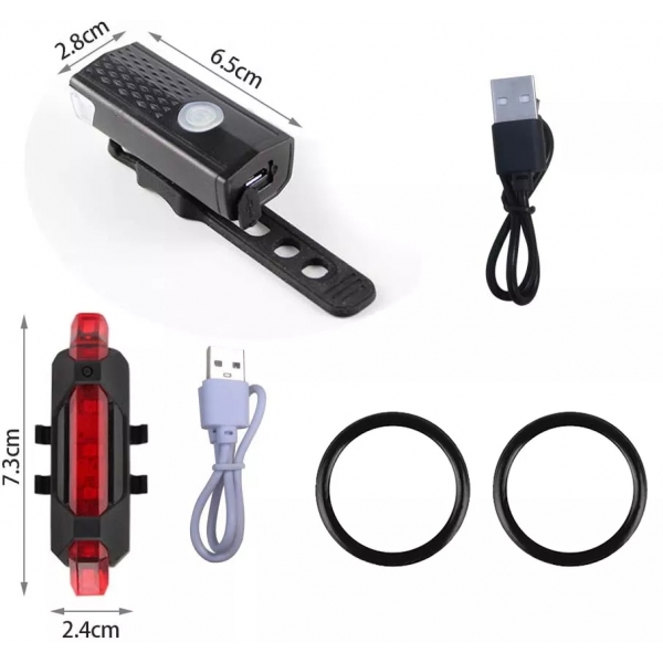 LED фар и стоп за велосипед USB