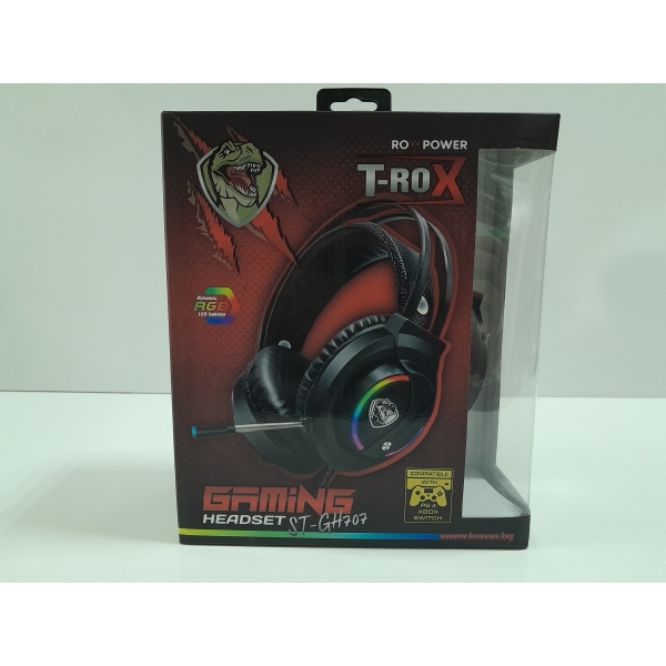 Гейминг слушалки с микрофон Roxpower T-Rox STGH707, RGB