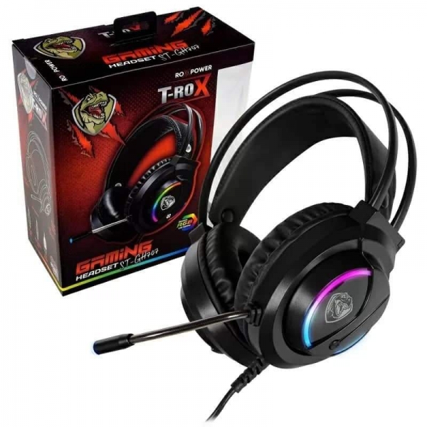 Гейминг слушалки с микрофон Roxpower T-Rox STGH707, RGB
