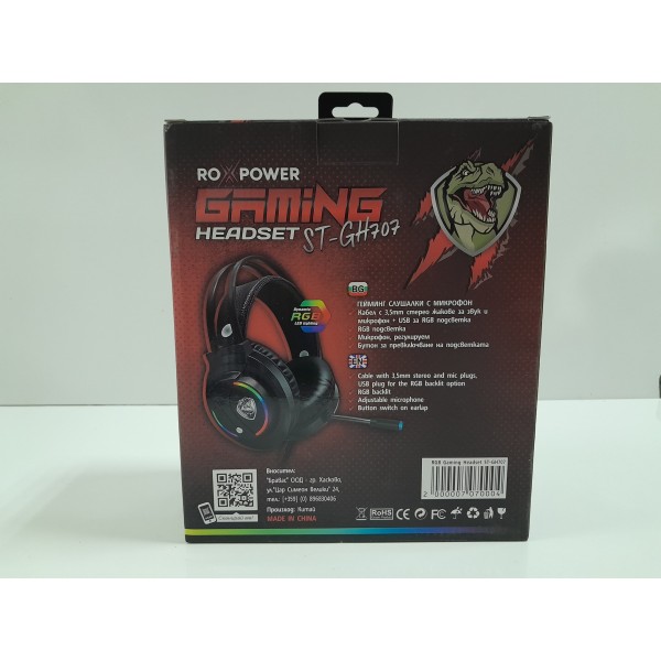Гейминг слушалки с микрофон Roxpower T-Rox STGH707, RGB