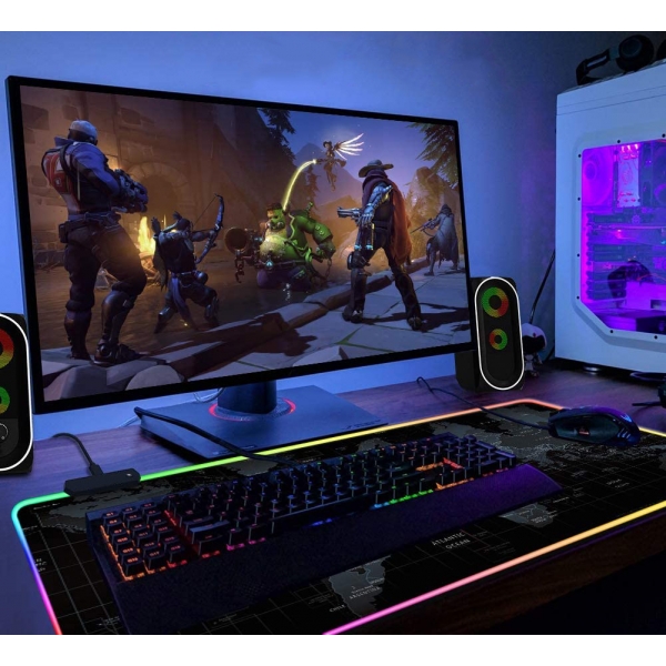 Светеща компютърна подложка с RGB осветление – World Map