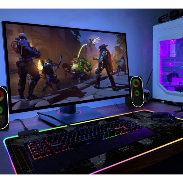 Светеща компютърна подложка с RGB осветление – World Map
