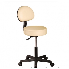 Козметична табуретка с облегалка - Кремав цвят