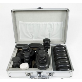 Вулканични камъни за масаж 60 бр. - в метален куфар