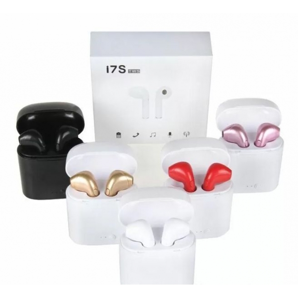 Безжични Bluetooth слушалки i7 S TWS с Power Bank кутия, Бял