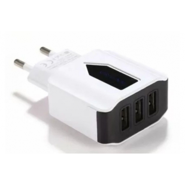 USB преходник/зарядно с 3 извода директно към 220V