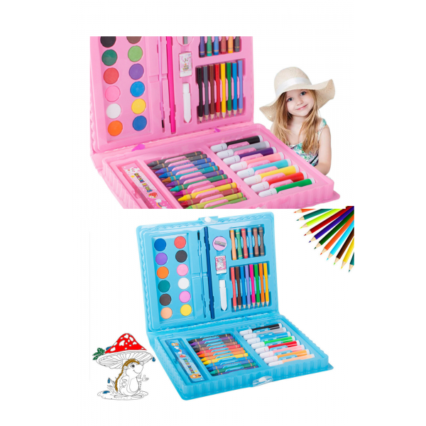 Детски комплект за рисуване в куфар 68 части 