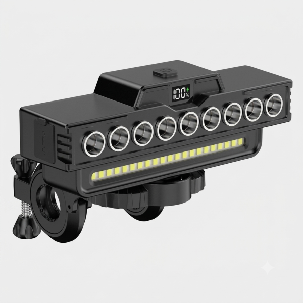 НОВ модел супер мощен LED фар за велосипед с клаксон НОВ модел супер мощен LED фар за велосипед с клаксон