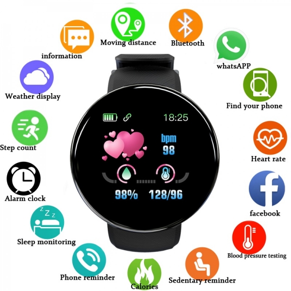 Смарт часовник D18 Черен