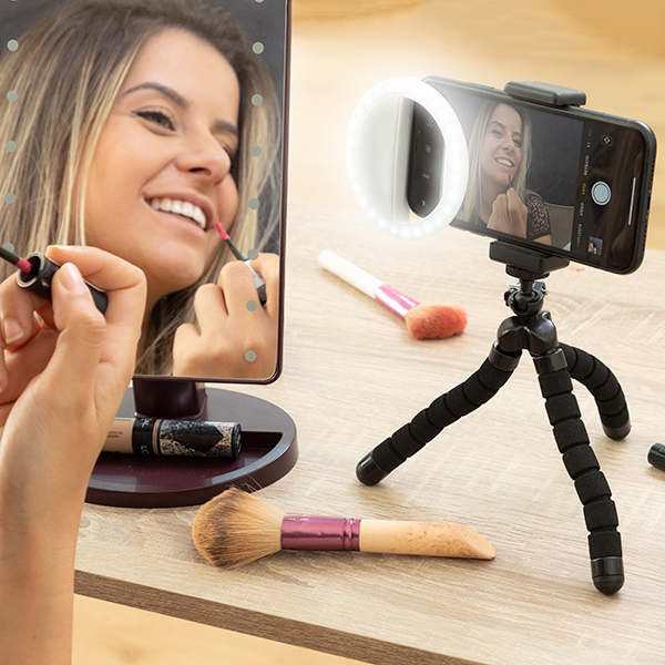 Презареждащ се светлинен пръстен за селфи Instahoop 