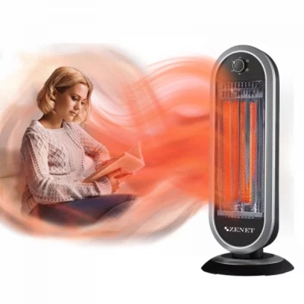 Инфрачервен нагревател Zenet ZET-515, отопляем радиатор 2 режима, черен