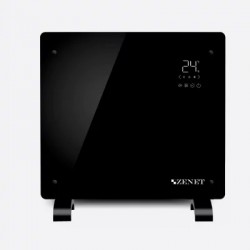 Черен стъклен конвектор Zenet 523, подов и стенен конвектор 1000W