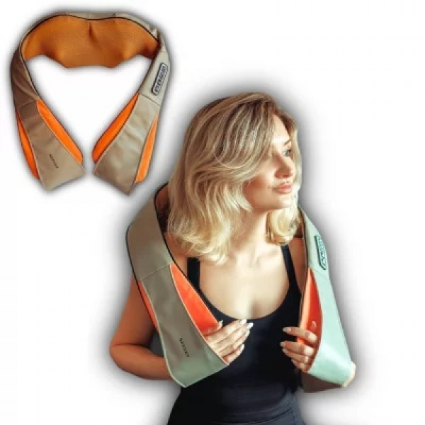 Шиацу масажор за гръб, рамене и врат ZENET-757 с функция за затопляне - Бежов