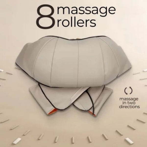 Шиацу масажор за гръб, рамене и врат ZENET-757 с функция за затопляне - Бежов